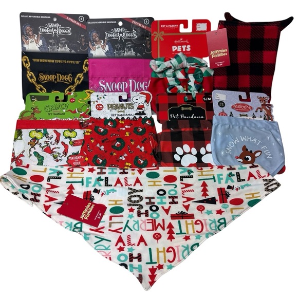 Jammies For Your Families Other - Holiday Pet Bandana Set Snoop Dogg Jammies Small Medium Cat Dog NEW